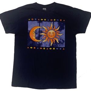 Vintage Sun & Moon 90s/2000s Y2K Navy Blue Gildan Medium